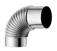Tuyau de cuisinière coude, Coude de conduit fumée à 90 degrés, 1 pièce, coude cheminée, évents d'échappement gaz en acier inoxydable(100mm)