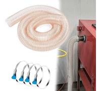 Tuyau de dépoussiérage en polyuréthane avec fil d'acier cuivré, flexible et résistant aux perforations, 4 colliers inclus.(Dia-32(mm) Long600cm)