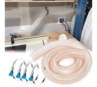 Tuyau de dépoussiérage industriel transparent en PU avec renfort en fil de cuivre - 4 colliers de serrage for aspirateur d'atelier et travail du bois(Dia-55(mm) Long500cm)