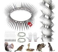 Tuyau de descente anti-martres en acier inoxydable - Avec accessoires - Peut être coupée - Protection contre les martres - Gouttière - Pour maison, gouttière, arbre (300 cm)