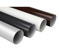 Tuyau de Descente Plan D'Austérité - 75mm, Stable Plastique Pvc-U - Rainway 90 - blanc, 10 Mètres/5 Pièce
