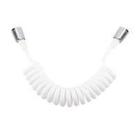 Tuyau de douche 2m télescopique ABS flexible de remplacement haute résistance pour salle de bains avec pommeau de douche à main et bidet pulvérisateur blanc