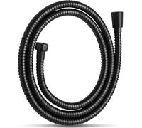 Tuyau de douche de 1,5 m anti-explosion et anti-torsion, tuyau de rechange, chrome - Résistance à la haute pression - Remplacement facile à faire soi-même (noir, 50 cm)