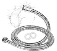 Tuyau de douche de rechange en acier inoxydable de 1,5 m, anti-pliure, raccord standard universel, extensible, anti-pliure, flexible, G 1/2 (argenté, 1,5 m)