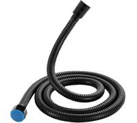 Tuyau de douche en acier inoxydable de 1,5 m - Étanche - Raccord standard universel - Extensible - Anti-torsion - Flexible - Raccord G 1/2 (noir, 2 m)