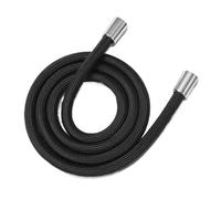 Tuyau de douche en Nylon 1.5/2M, Tube Flexible Anti-enroulement et antidéflagrant, Interface haute pression G1/2, tuyau de bain-douche(SUS Nuts Black,1.5M)