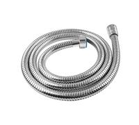 Tuyau de douche extensible en acier inoxydable noir et argent, raccord 1/2", flexible for WC et salle de bain (1 pièce).(1.5m silver)