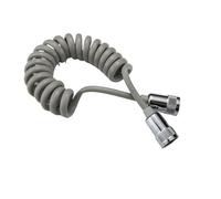 Tuyau de douche flexible à ressort de type ligne téléphonique de 1,5/2 mètres Tuyau d'eau Toilette Siège Baignoire Pistolet de pulvérisation Tuyau de raccordement(Grigio,1.5M)