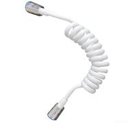 Tuyau de douche flexible de 2 m, bouchon en cuivre pour bidet, design à ressort anti-nœud pour salle de bain (blanc)