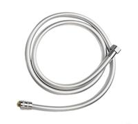 Tuyau de douche flexible en PVC haute pression - Accessoire de salle de bain avec tête rotative à 360 degrés - Anti-fracture - Anti-explosion - Interface G1/2 - Argent (2 m)