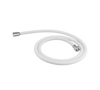 Tuyau de douche flexible en silicone de 1,5 m compatible avec bras de douche standard et interfaces filetées pour salle de bain (blanc)