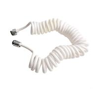 Tuyau de douche flexible en spirale en polyuréthane - Design à ressort télescopique - Léger et anti-explosion - 5 m - Gris et blanc - Installation sans outil pour salle de bain (3 mètres blanc)