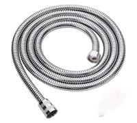 Tuyau de douche flexible noir SUS304, 1 pièce, 1,5/2/3 m, extension d'eau for salle de bain, accessoires de plomberie(Silver,2.0M)