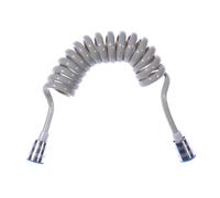Tuyau de douche for bidet 1,5/2 m avec capuchon en cuivre, flexible à ressort d'expansion, tuyau d'eau, accessoires de salle de bain(Grigio,2m)