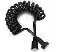 Tuyau de Douche Télescopique 2 m PU avec Ressort Cuivre Flexible de Douche Extensible pour Pommeau Douche Main et Bidet Pulvérisateur Bouchon Cuivre Noir Robuste et Durable