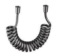 Tuyau de douche télescopique flexible à ressort de 1,5 à 5 m, pommeau de douche, toilettes, bidet, tuyau d'eau, salle de bain, tuyau de douche flexible en spirale(Dark Grey,3.0M)