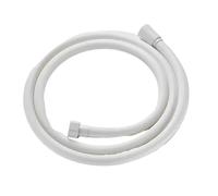 Tuyau de douche universel en PVC, flexible, anti-enroulement, antidéflagrant, 1,5/2/3 m, argenté, noir, gris, blanc, for salle bain(White,200cm)