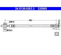 Tuyau De Frein ATE 24.5138-0263.3 Pour AUDI, SEAT