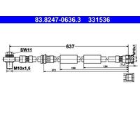 TUYAU DE FREIN FLEXIBLE. AUDI P. A3/Q2/Q3/TT 1.0-2.5 12- LE/PR