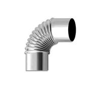 Tuyau de Fumée de Poêle Coudé à 90° - Galvanisé Ø 100-200 mm - Adaptateur de Conduit de Cheminée pour Échappement