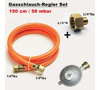 Tuyau de gaz Détendeur + raccord 1/2 "R x 1/4 "lks Adaptateur pour réchaud à gaz Barbecue