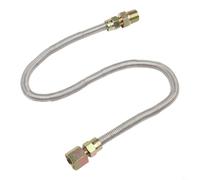 Tuyau de gaz ondulé en acier inoxydable de 61 cm avec adaptateurs mâles en laiton 1/2 NPT pour cheminée, barbecue extérieur et feu de barbecue, flexible et résistant aux hautes températures