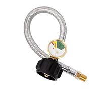 Tuyau de gaz pour camping-car avec manomètre, tuyau de remplacement au propane, construction robuste, résistant aux fuites, affichage de la pression en temps réel pour mobil-home, camping-car, voyage