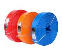 Tuyau de lavage à contre-courant, tuyau plat en PVC renforcé bleu haute résistance for pompe de filtration de piscine, avec collier de serrage et raccord.(Blue,1in/787in)