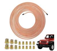 Tuyau de Ligne de Frein en Cuivre, Kit de Raccord de Bobine de Ligne de Frein 7.62m, Tube Flexible Outil de Réparation Automobile Raccords pour Système Transmission Véhicule Domestique Industriel