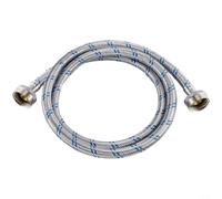 Tuyau de machine à laver en acier inoxydable 304 pour une alimentation en | Tuyau d'alimentation pour machine à laver - Raccord en laiton - Anti-fuite - Haute pression - Installation facile - Bleu