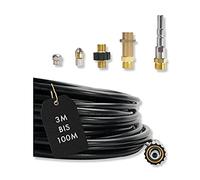 Tuyau de nettoyage 6-SET pour Kärcher Kränzle NILFISK ALTO WAP HD HDS 63900290 Raccordement 1/8" AG : M22 x 1,5 IG & baïonnette M22 x 1,5 AG & KEW : M22 x 1,5 AG Raccord VA & tuyau inox et 2x buses
