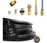 Tuyau de nettoyage (8 pièces) pour Kärcher Kränzle NILFISK ALTO WAP HD HDS Raccord 1/8" AG : M22 x 1,5 IG, adaptateur à baïonnette, adaptateur KEW, 2 buses, Quick Connect & Easy Lock (70)