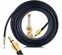 Tuyau de Nettoyage Canalisation 10 m - Buse Ressort Laiton | 60°C | Compatible Nettoyeur Black+Decker, Bosch, Stanley
