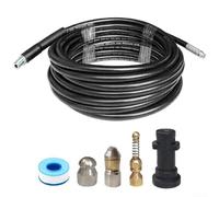 Tuyau de nettoyage de canalisation, kit de tuyau d'égout haute pression pour nettoyeur haute pression Karcher, déboucheur de tuyau flexible (20 m)
