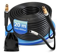 Tuyau de nettoyage de canalisations de 20m, 3 couches tressées en aramide + PU + PE, 400 bar à 60 °C, kit de nettoyage de canalisations, Compatible avec Kränzle Kärcher K2-K7 nettoyeur haute pression