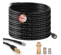 Tuyau de nettoyage de canalisations de 30 m, avec adaptateur M22, buses rigides et rotatives, 200 bar 60 °C, kit de nettoyage de canalisations, convient pour Kränzle Kärcher K2-K7, nettoyeur haute