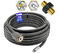 Tuyau de nettoyage de canalisations de 30 m pour Kärcher HD HDS et Kränzle - Kit professionnel de 4 pièces avec buse rigide et rotative - Raccord M22 x 1,5 - Kit de nettoyage haute pression pour le