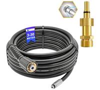 Tuyau de nettoyage de canalisations en rat de canal de 5 m pour nettoyeur haute pression M22 x 1,5 IG compatible avec Kärcher, Kränzle, Bosch, Nilfisk (buse rigide, pour Black & Decker)