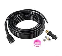 Tuyau de nettoyage de tuyau, 15 m 20 m, kit de nettoyeur haute pression buse rotative 180 bar polyéthylène pour jardin Karcher K2-K7 (15 m)