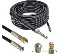 Tuyau de nettoyage pour Kränzle DN10 K1050 X-Série Obturation Écoulement Buses Canal raton laveur nettoyage flexible Ensemble de nettoyage de tuyau (Ensemble - Rigide & rotatif, 100 mètres)