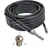 Tuyau de nettoyage pour Kränzle DN10 K1050 X Series, blocage, canalisation, buses, rats de conduit, nettoyage flexible, kit de nettoyage de tuyaux (Starr 3x arrière 1x avant, 25 mètres)