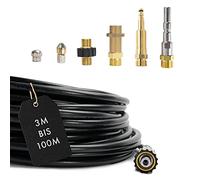 Tuyau de nettoyage professionnel 7 pièces pour Kärcher Kränzle NILFISK ALTO WAP HD HDS connecteur 1/8" AG : M22 x 1,5 IG & adaptateur à baïonnette et adaptateur KEW & 2 buses & Quick Connect (12m)