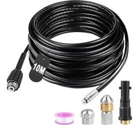 Tuyau de nettoyage robuste de 10 m pour tuyau de 180 bar et température de 60 °C avec adaptateur de buse rotative pour unités Kärcher K2