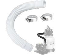 Tuyau de Piscine 32 mm Longueur 40 cm avec 2 Colliers de Serrage, Tuyau Court de Remplacement pour Pompe de Filtration et Skimmer Compatible avec Intex pour Piscine Hors-Sol