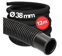 Tuyau de piscine Kalitec 38 mm noir 12,1 m I Tuyau de piscine 38 mm noir I Tuyau solaire noir I Tuyau d'aspiration I Tuyau de pompe I Tuyau d'eau flexible
