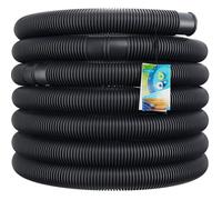 Tuyau de piscine flexible Ø38mm noir 10m avec manchons de séparation pour pompe et aspiration eau