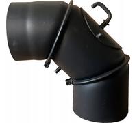 Tuyau de poêle 130 mm coude 3-segment tôle d'acier avec porte Tuyau de cheminée coude