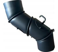 Tuyau de poêle 150 mm coude 4-segment tôle d'acier avec porte Tuyau de cheminée coude