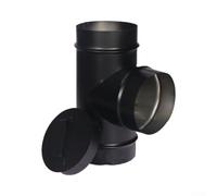 Tuyau de poêle 3 voies en acier inoxydable - Conduit pour cheminée avec registre pour bois - Résistant haute température 100mm(100)