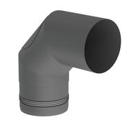 Tuyau de poêle à granulés Coude capsulaire Einzug 80 mm Gris